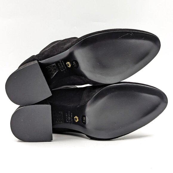 Stuart Weitzman Women Yulian Black Suede Sock Dress Office Sock Boots size 7.5 - Picture 4 of 12